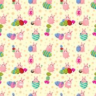 rabbit holiday seamless pattern