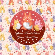 Easter rabbit and egg card N3