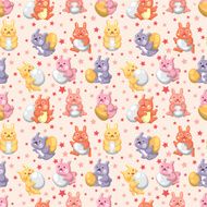 rabbit holiday seamless pattern N2