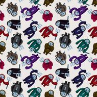 cartoon halloween ghost seamless pattern N2