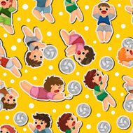 volleyball player seamless pattern