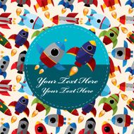 cartoon spaceship card N36
