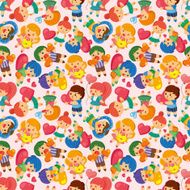 kid hug heart seamless pattern N3