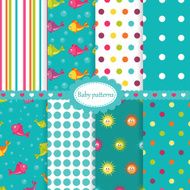 Set of baby seamless patterns