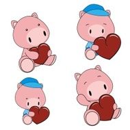 pig baby valentine cartoon