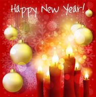 Hand made Watercolor 2014 Happy New Year card N2