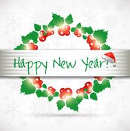 Hand made Watercolor 2014 Happy New Year card N3