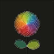 Cartoon flower with butterflies Vector version is in my portfol