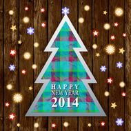 Hand made Watercolor 2014 Happy New Year card N4