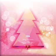 Happy New Year card or background with tree and snowflakes N2
