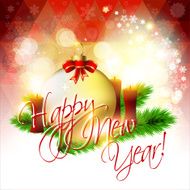 2014 Happy New Year card or background with Santa`s hat N8
