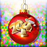 2014 Happy New Year card or background with Santa`s hat N9