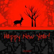 Happy New Year vector card or background N4