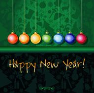 Happy New Year vector card or background N6