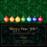 Happy New Year vector card or background N7