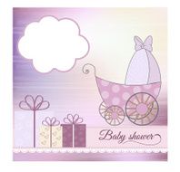 Baby girl announcement card N4