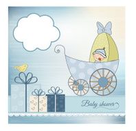 Baby boy announcement card N3