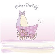 Baby girl announcement card N5