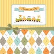 baby shower card with toy train N2