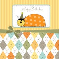 happy birthday card with ladybug N2