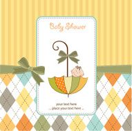 baby shower card with umbrella N7