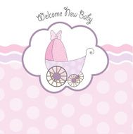 Baby girl announcement card N7