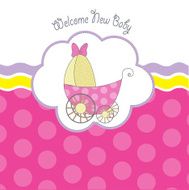 Baby girl announcement card N8