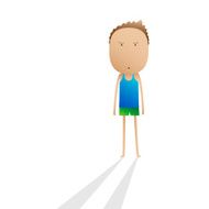 kid outdoor stand white background vector