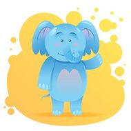 Cute cartoon elephant toy vector card