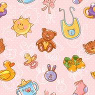 Baby toys cute cartoon set seamless pattern