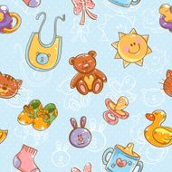 Baby toys cute cartoon set seamless pattern N2