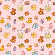 Baby toys cute cartoon set seamless pattern N3