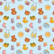 Baby toys cute cartoon set seamless pattern N4