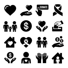 Charity and Care Icons Set