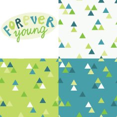 Forever young vector lettering and seamless patterns collection