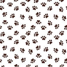 Seamless pattern with paw footprints