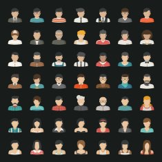 Business icons and people