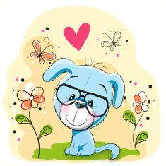 Dog with flowers N7