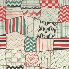 Hand Sketched Seamless Background on Crumpled Paper Texture