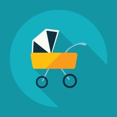 Flat modern design with shadow buggy