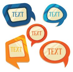 vector set of decorative bright colorfull speech bubbles