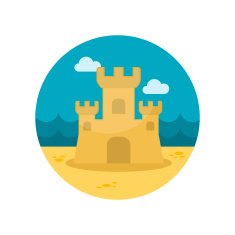 Sand Castle flat icon