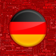 German Flag on New Year Word Background