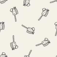 Doodle Toy horse seamless pattern background N3