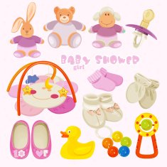 Baby girl shower set