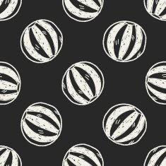Doodle Beach Ball seamless pattern background N5