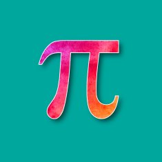 Pi mathematical symbol in watercolor style