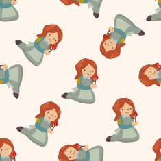 The Little Match Girl cartoon seamless pattern background N2