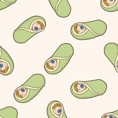 person character baby cartoon seamless pattern background N12