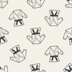 karate doodle seamless pattern background N2